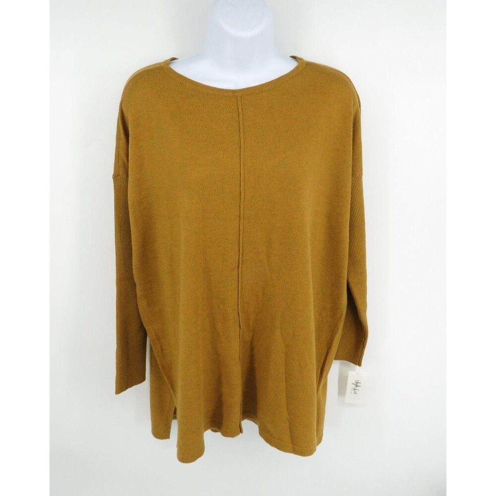 Style & Co Women's Petite Medium Spice Cumin Sweater NWT $49.50
